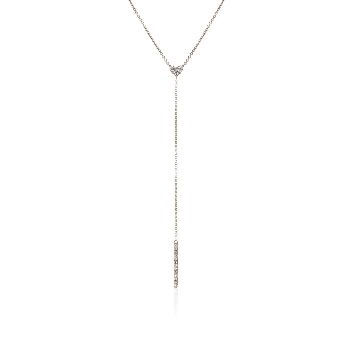 Heart shape diamond lariat necklace