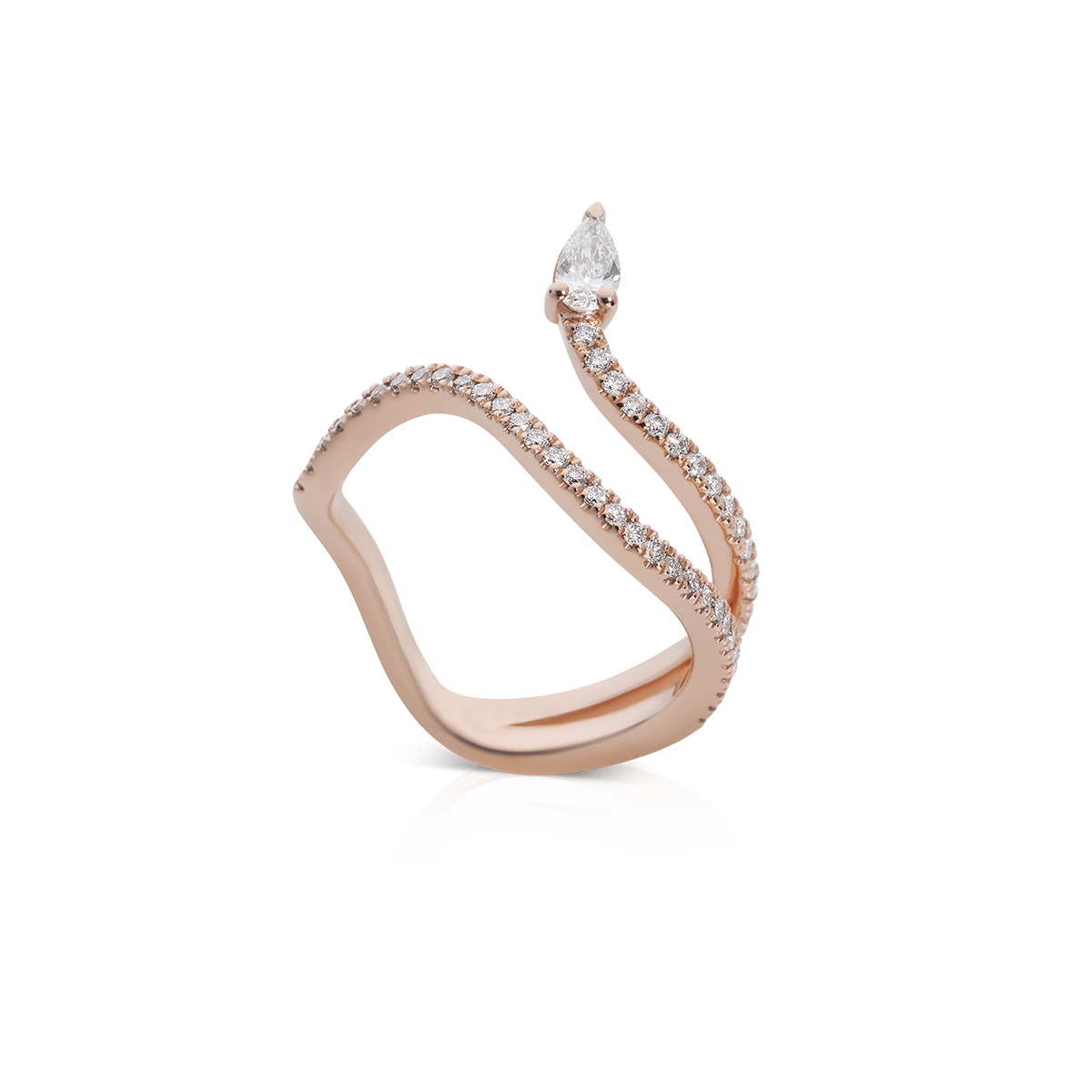 snake drop diamond ring
