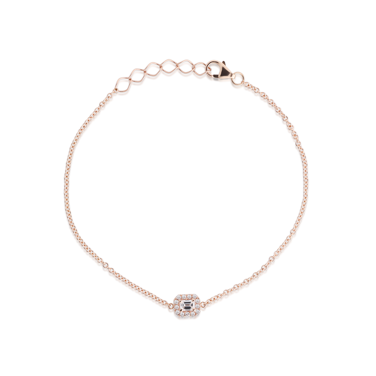 diamond studded square bracelet