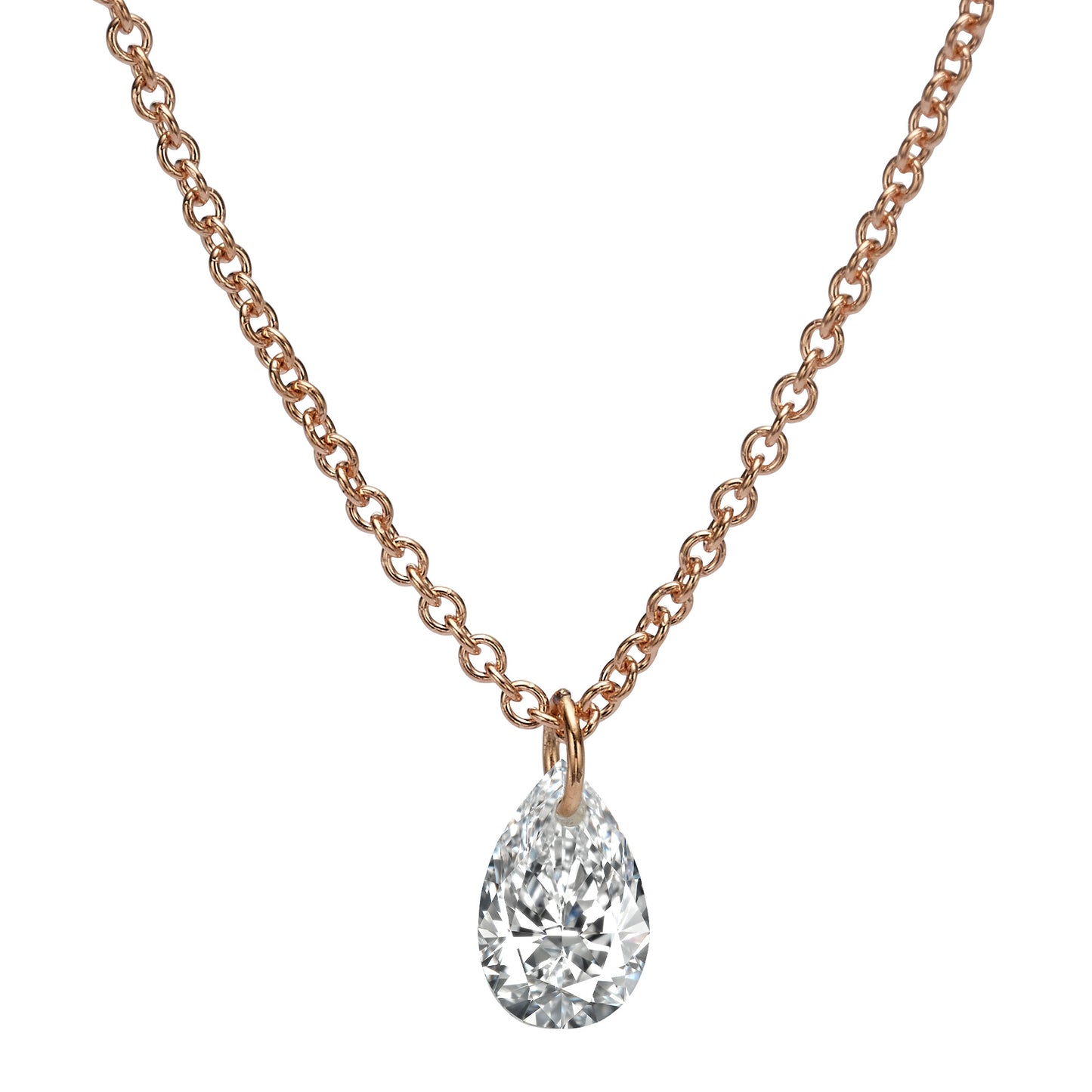 Drop diamond 0.50 with laser drilling Necklace
