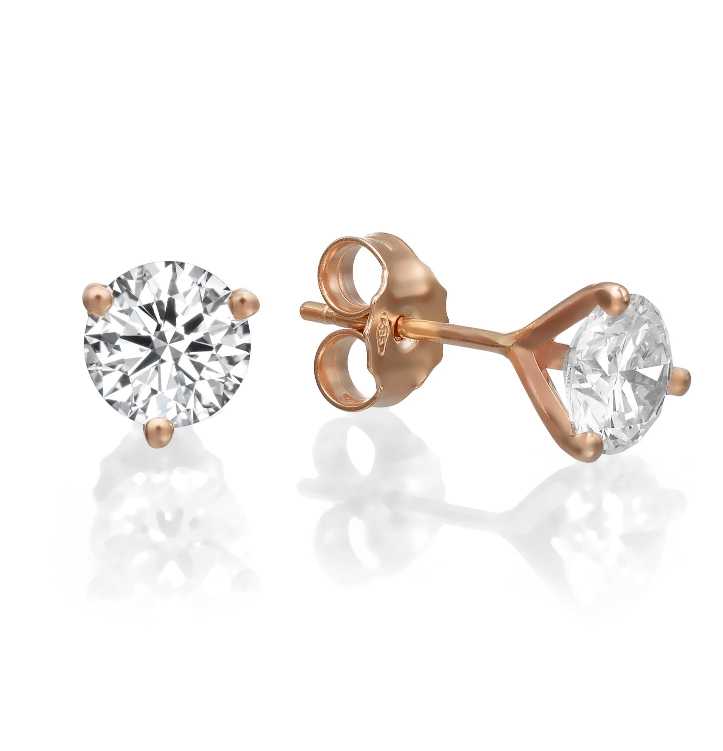 Solitaire 2 carat earrings