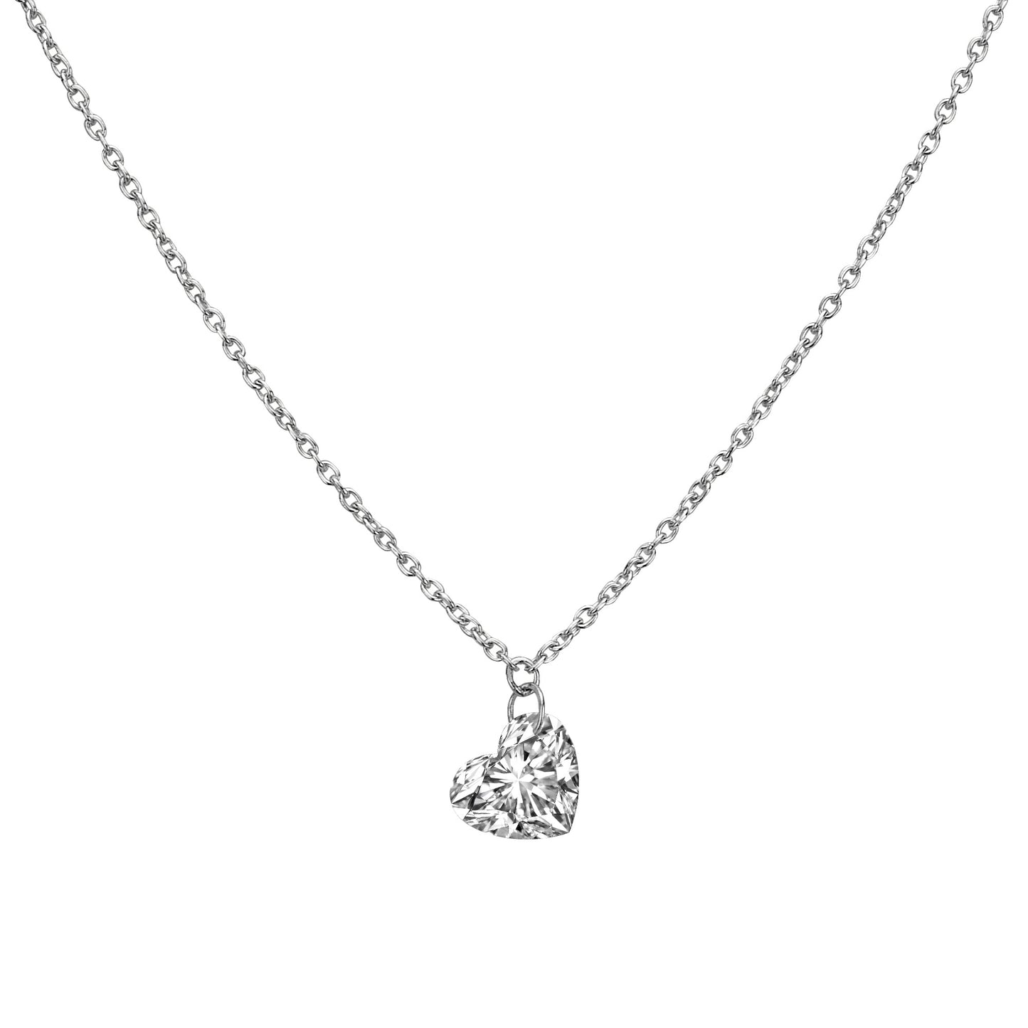 Drilled hart necklace