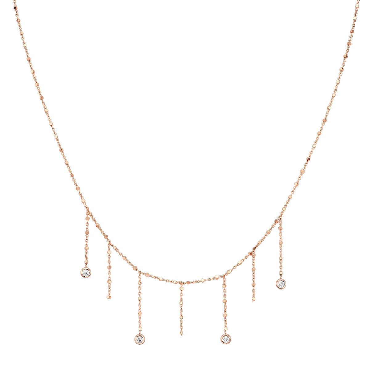 Falling diamond necklace