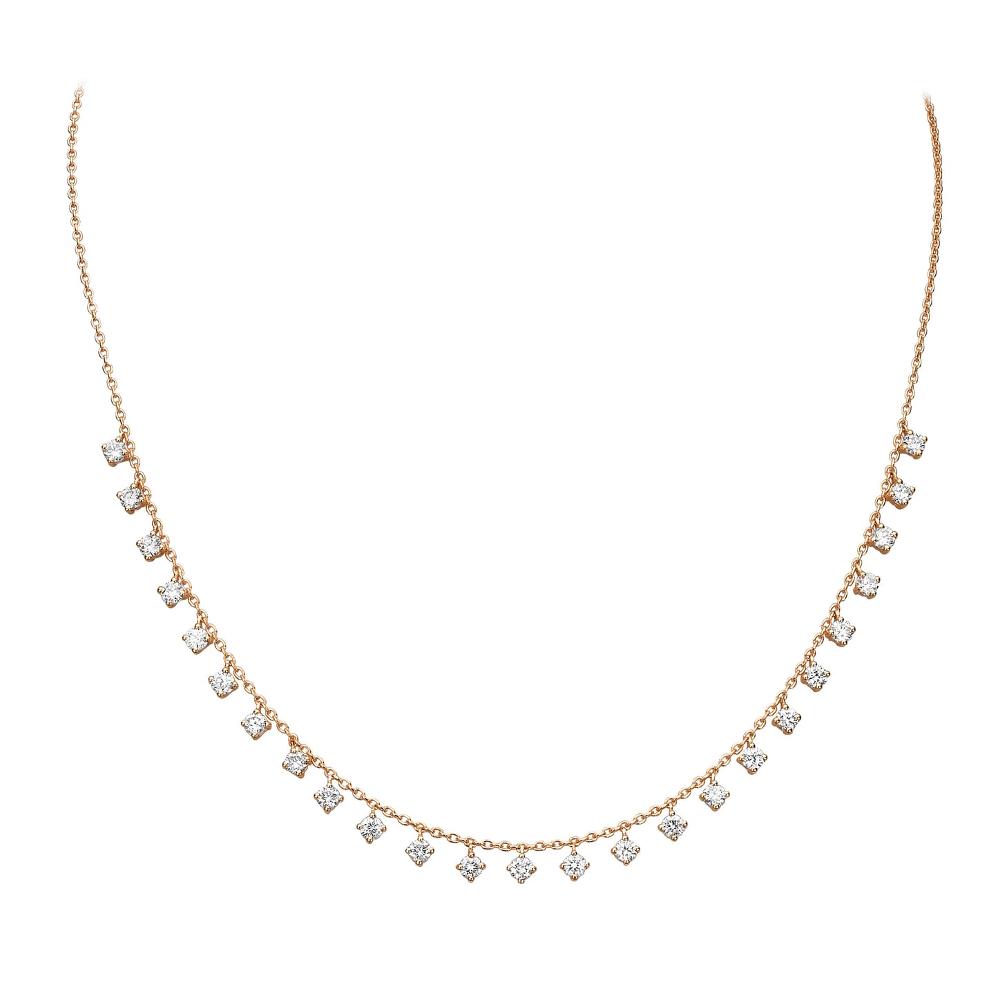 25 falling diamonds necklace