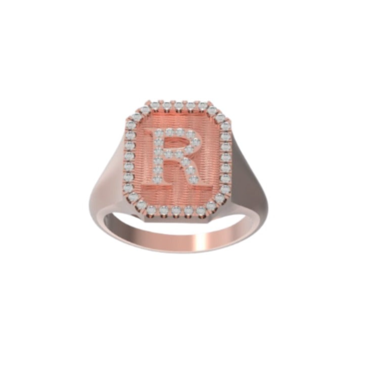 A signet ring with a letter