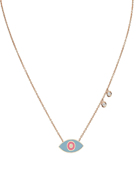 Eye enamel with chandeliers necklace