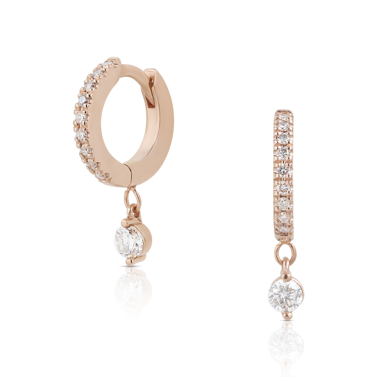 small round shape diamonds earrings