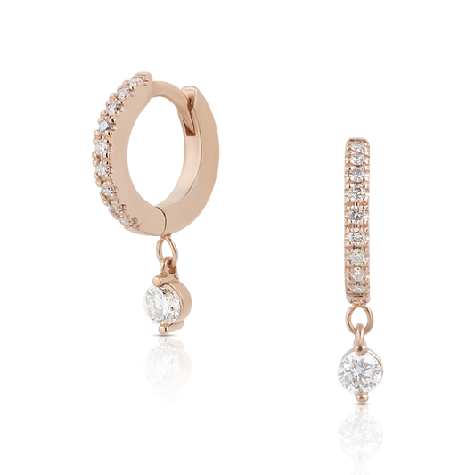 small round shape diamonds earrings