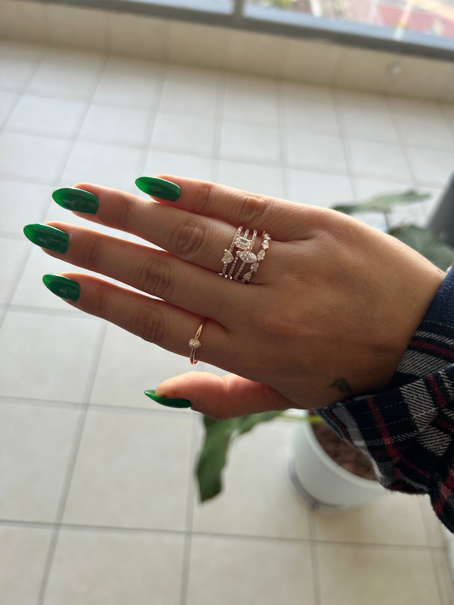 7 drops diamond ring
