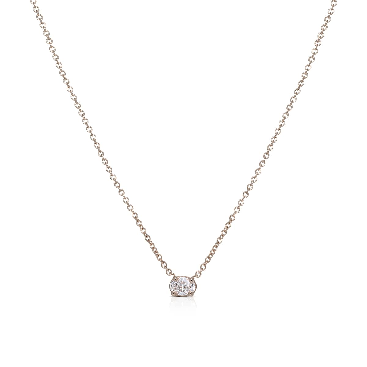 Oval diamond necklace