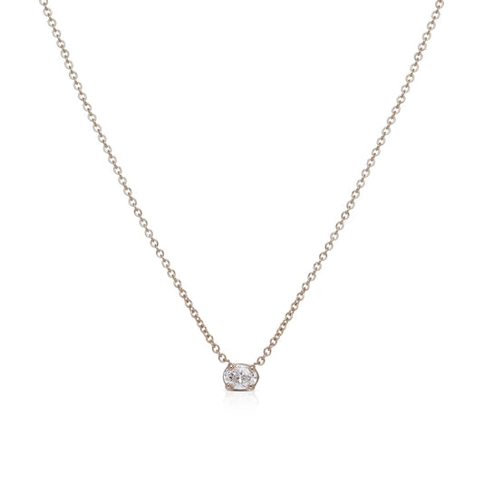 Oval diamond necklace