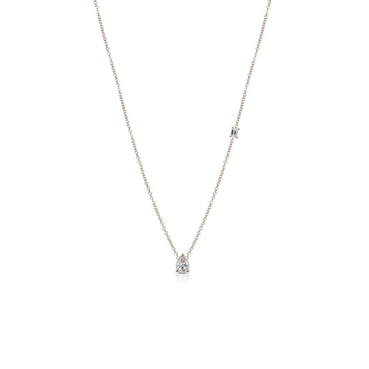 Baguette and pear diamond necklace