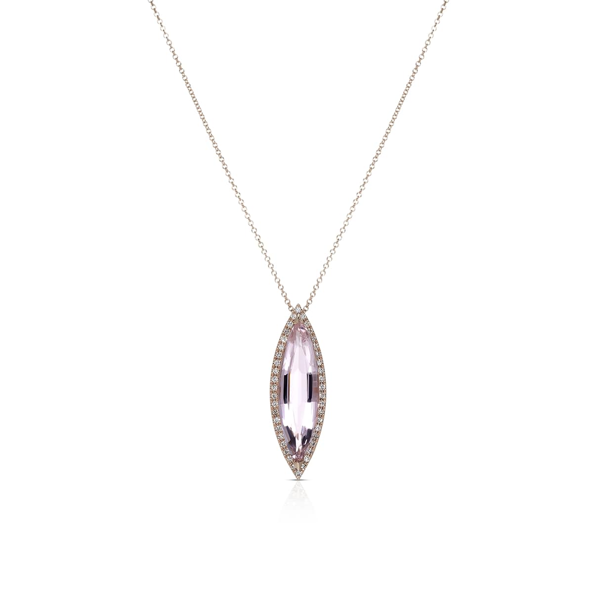 Halo marquise gemstone necklace