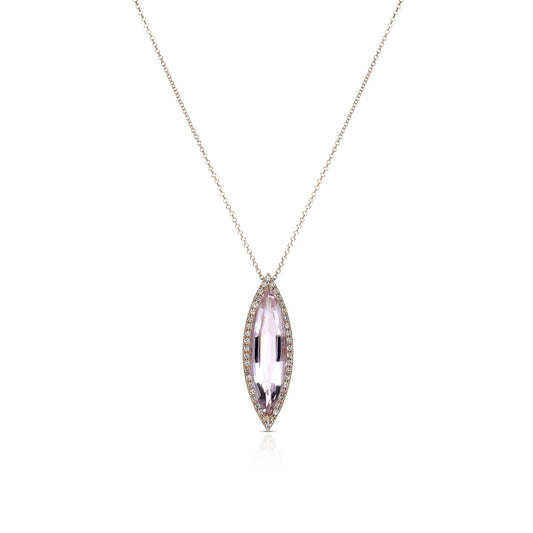 Halo marquise gemstone necklace