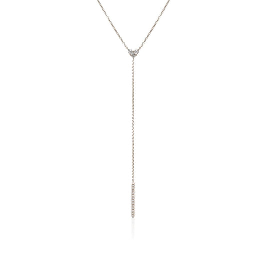 Heart shape diamond lariat necklace