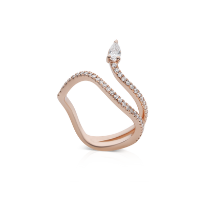 snake drop diamond ring
