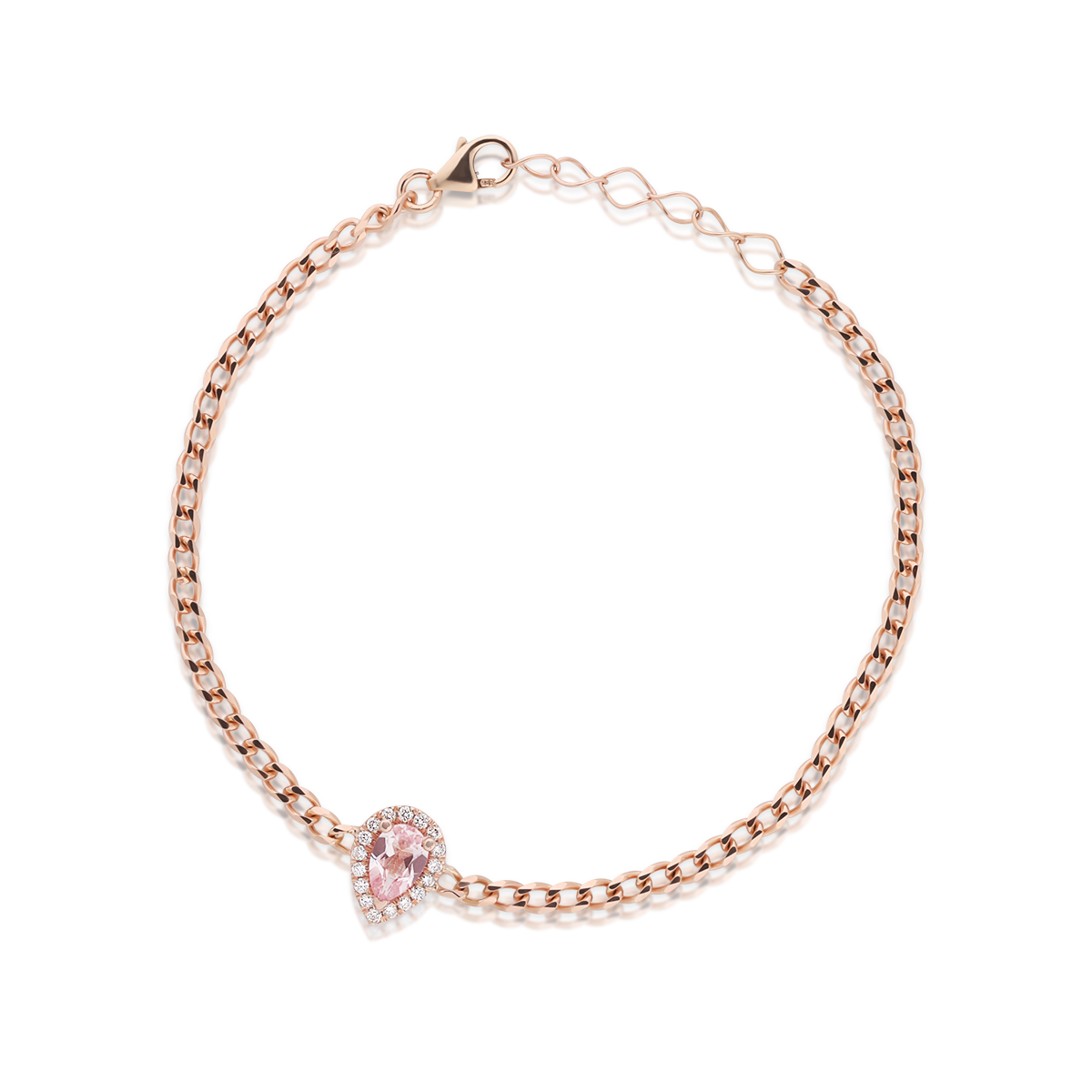 Gourmet pear cut morganite bracelet