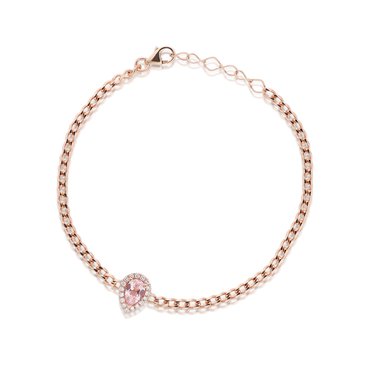 Gourmet pear cut morganite bracelet