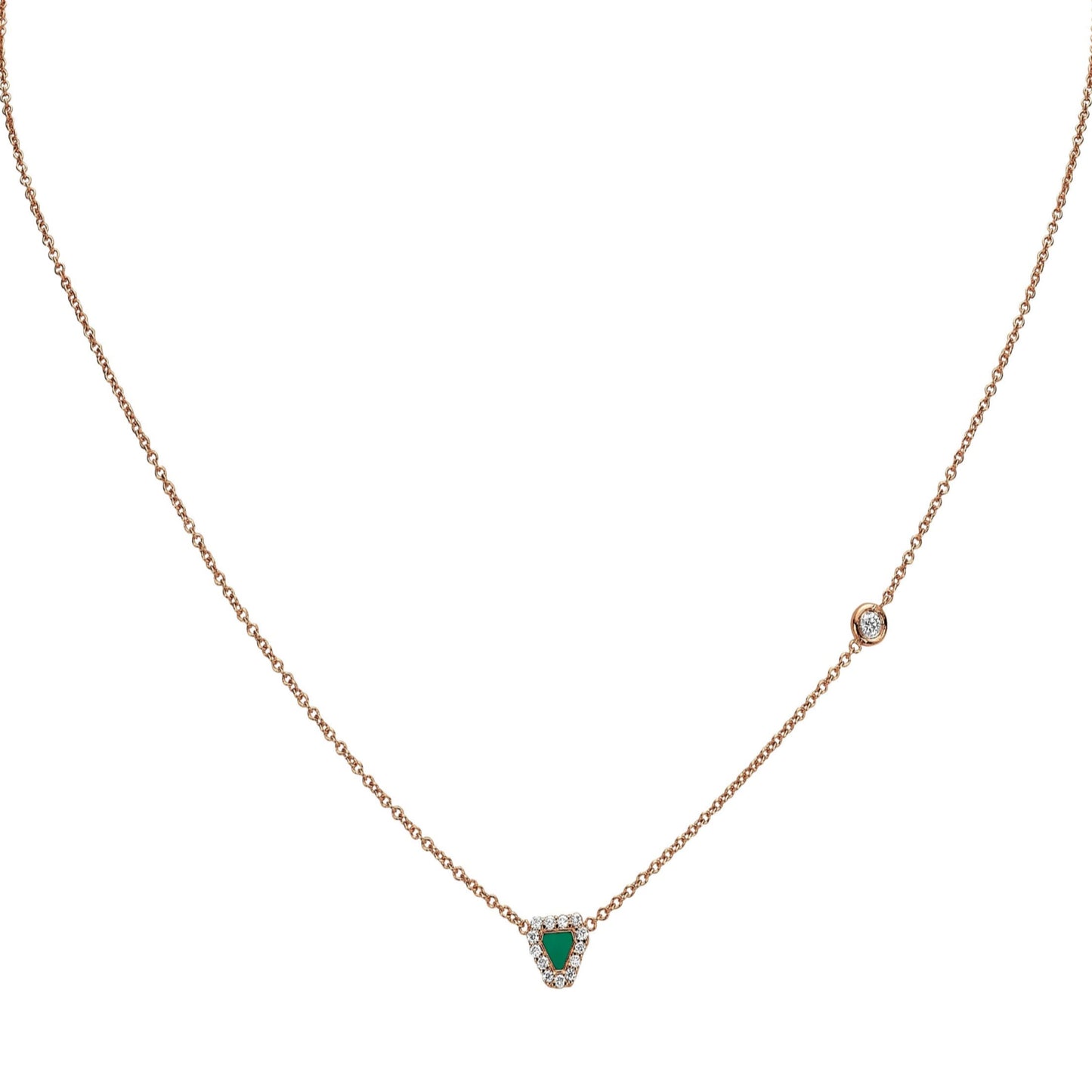 Diamonds trio enamel necklace