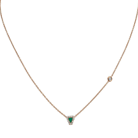 Diamonds trio enamel necklace