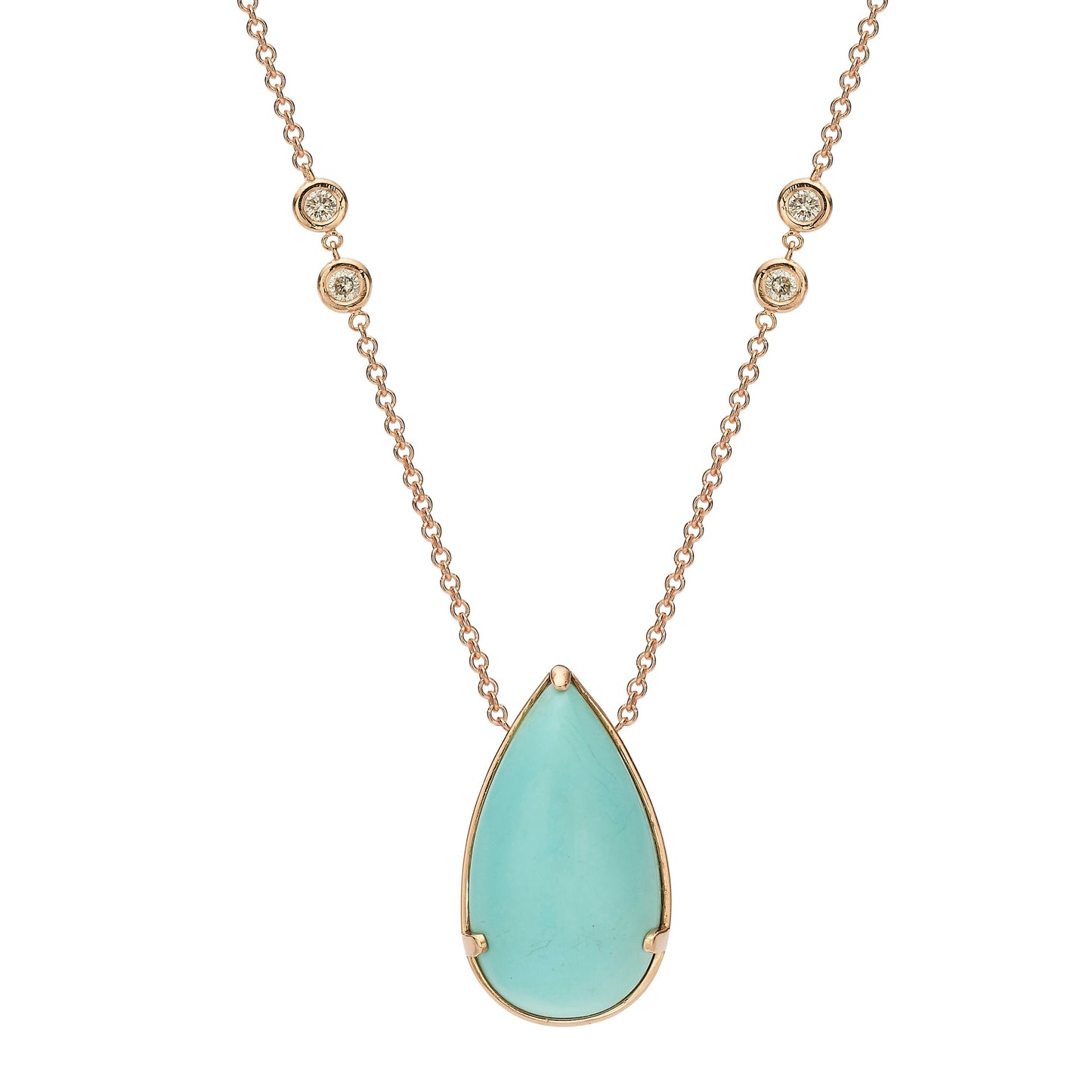 Turquoise stone with chandeliers necklace