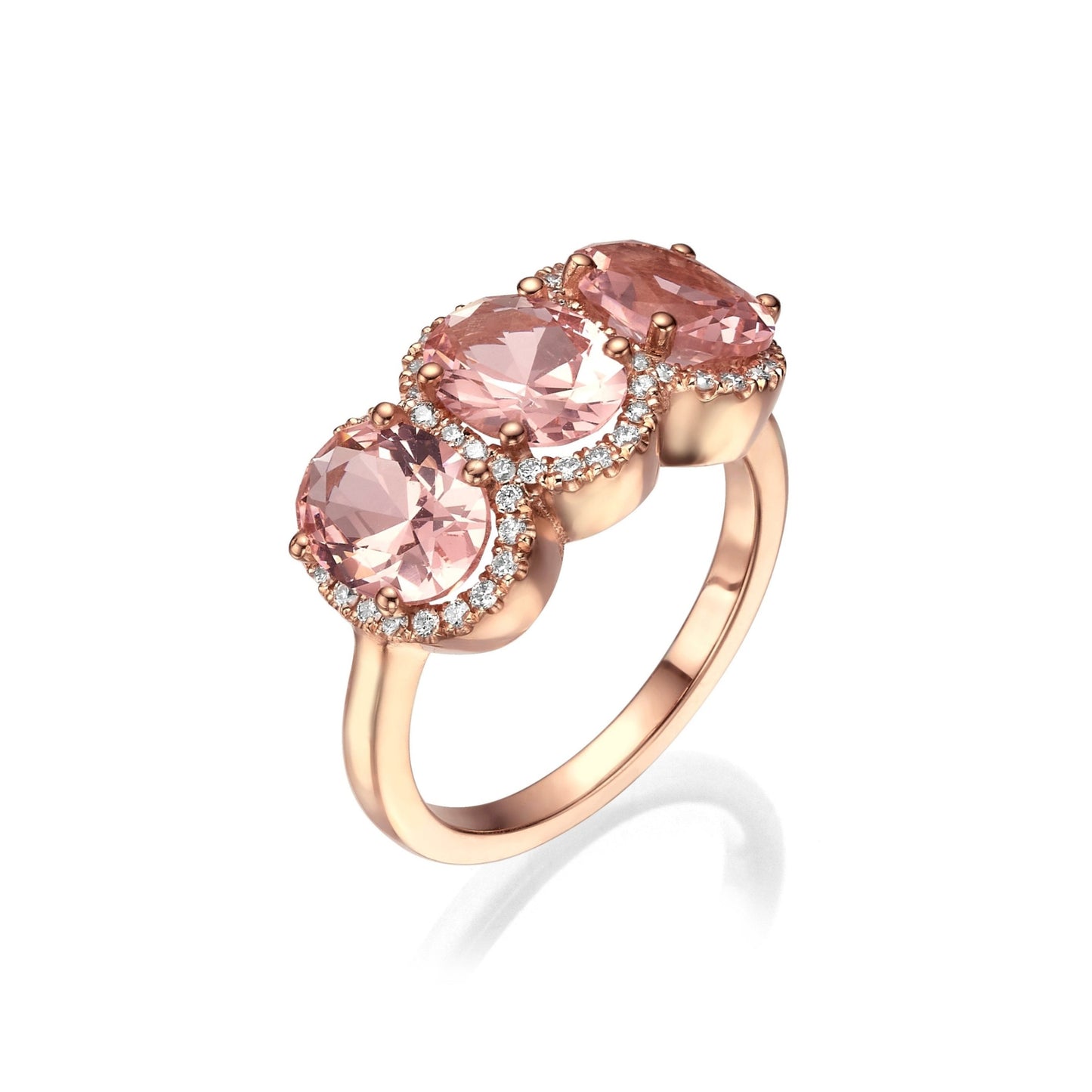 Tri morganite ring