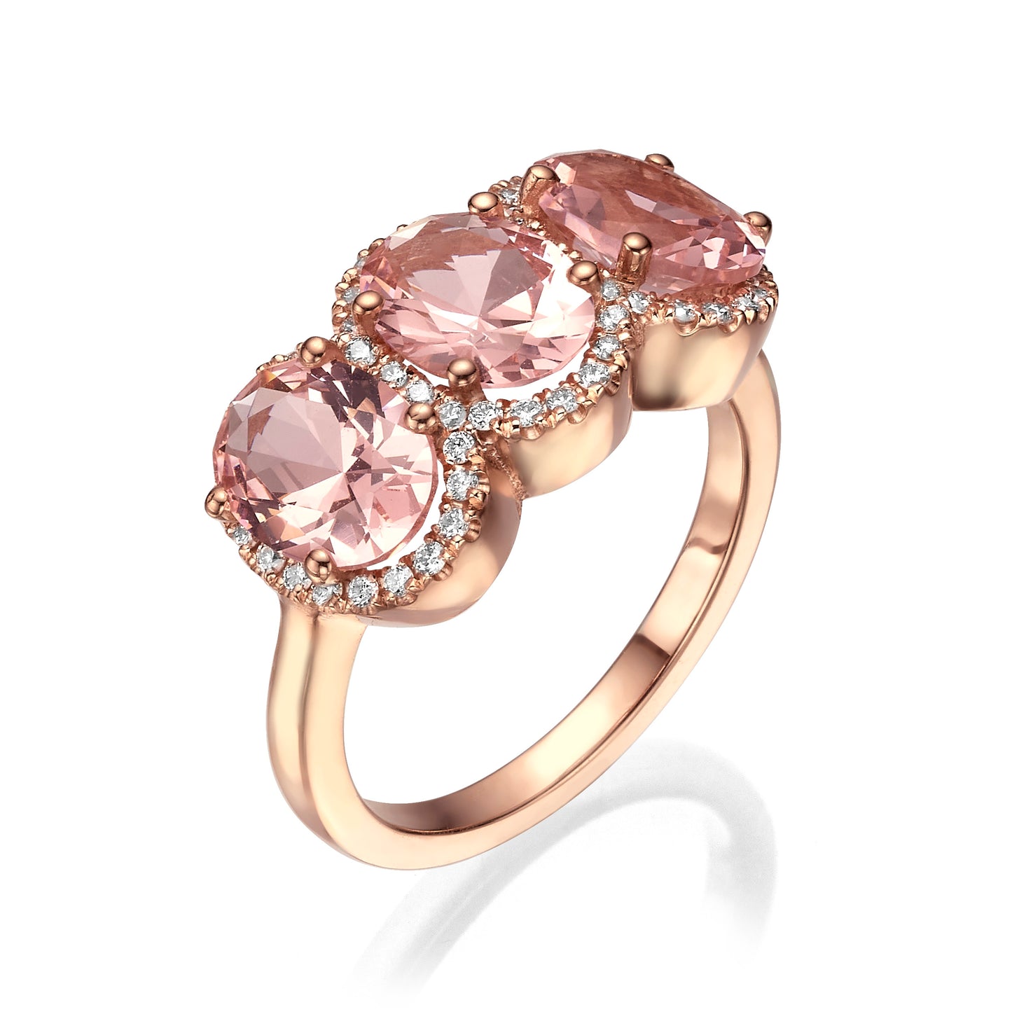 Tri morganite ring