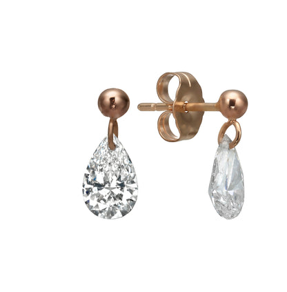 Drop diamond with laser drilling earrings