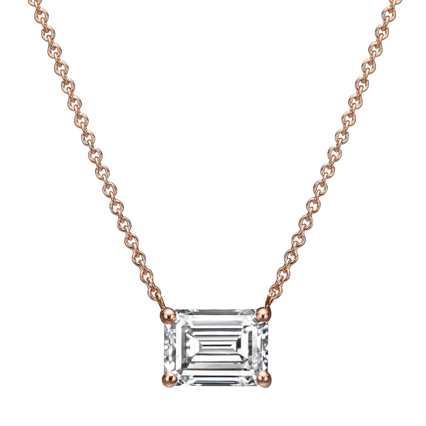 Emerald cut necklace