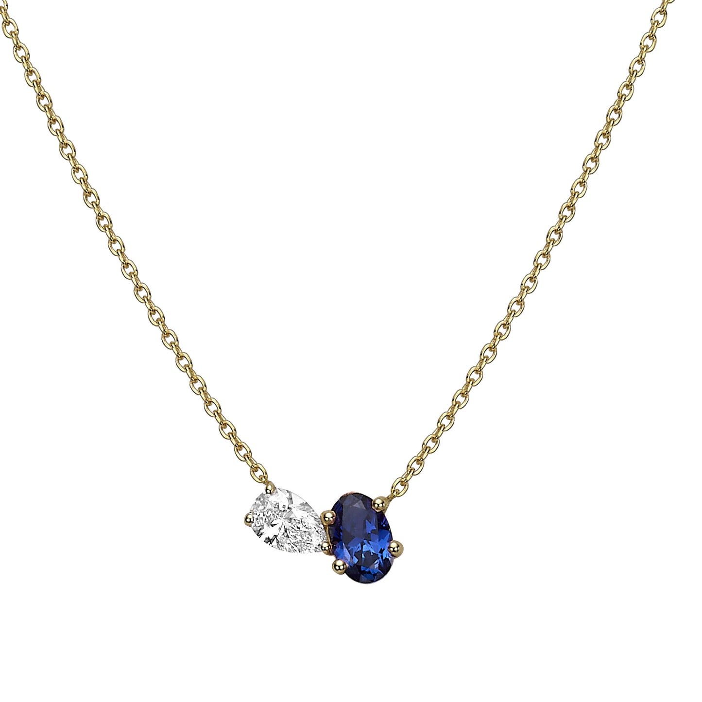 Oval & pear necklace