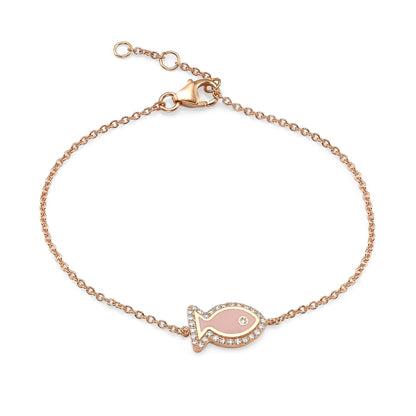 Enamel fish bracelet