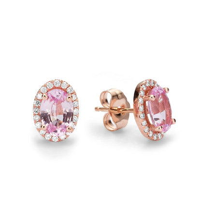 Morganite oval earrings