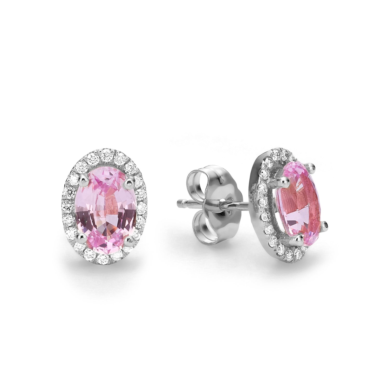Morganite oval earrings
