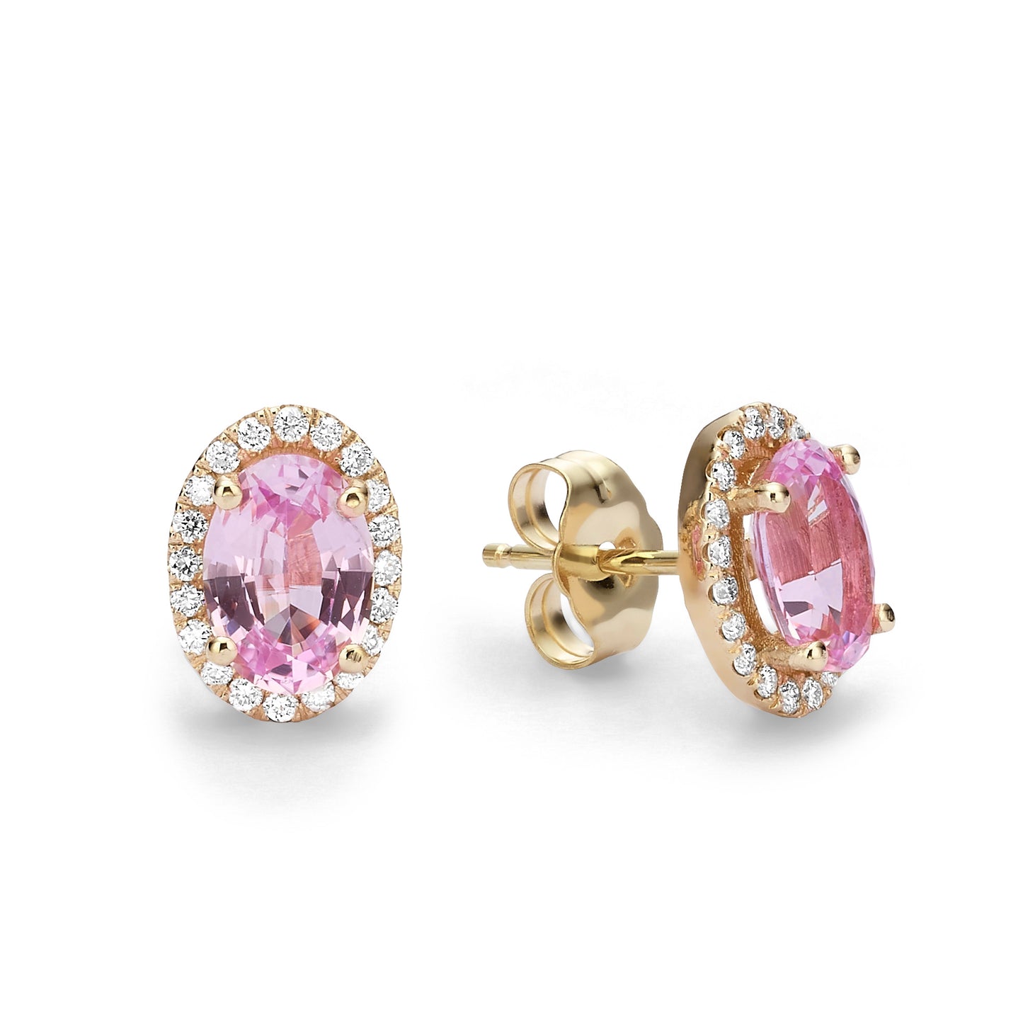 Morganite oval earrings