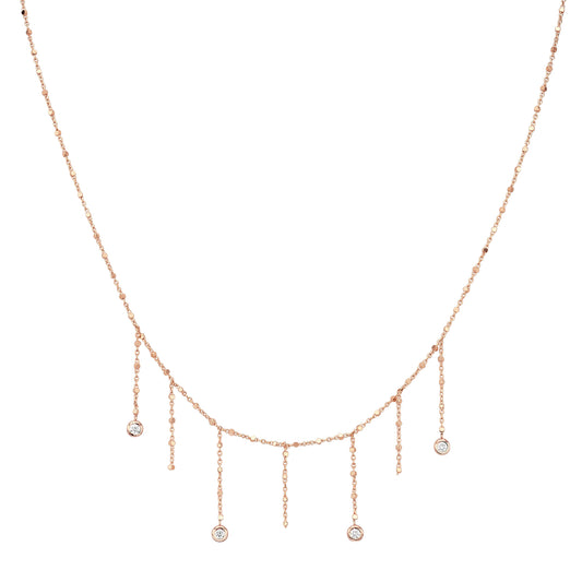 Falling diamond necklace