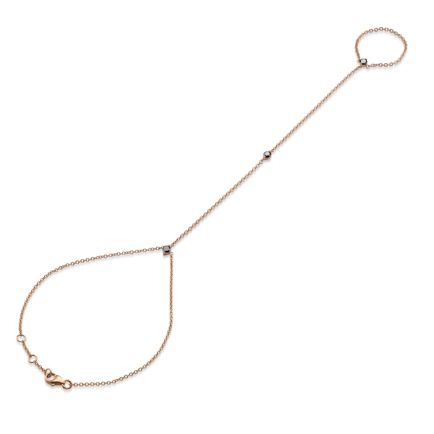 Bracelet ring with black diamonds