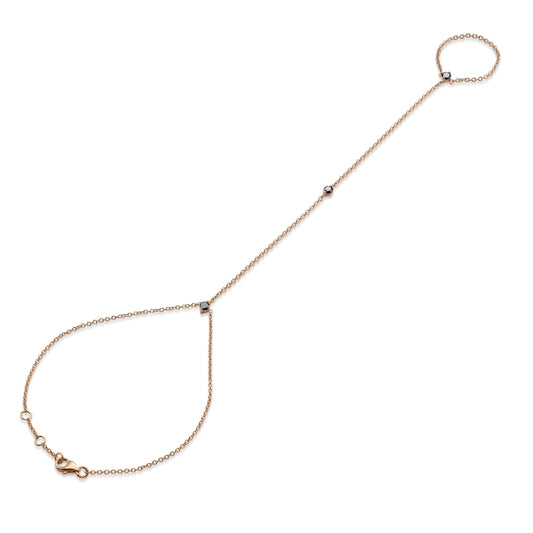 Bracelet ring with black diamonds