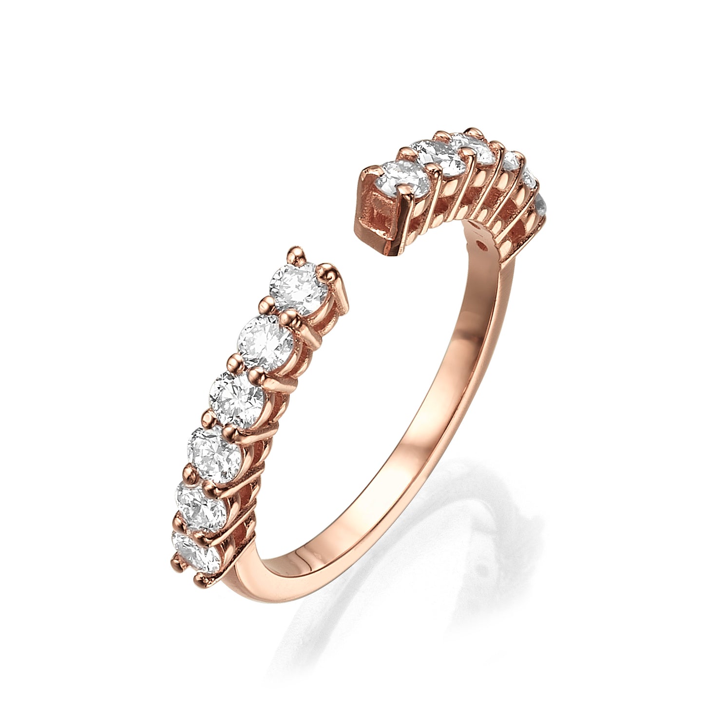 טבעת פתוחה 6 יהלומים