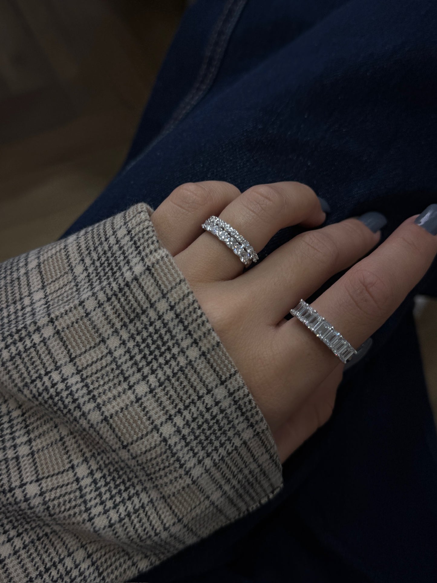 Emerald diamonds ring