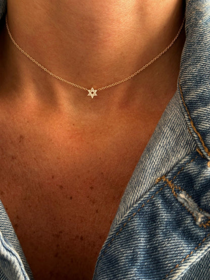 Star of david diamond necklace