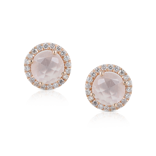 Round stone diamonds earrings