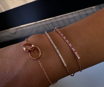 Row gamstone diamonds bracelet