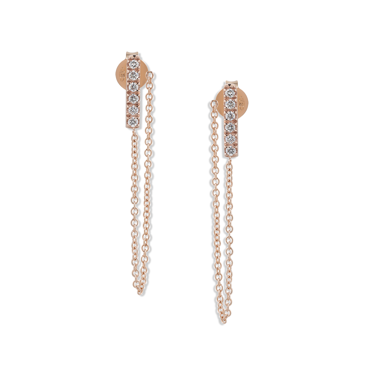 Fall row diamonds earrings