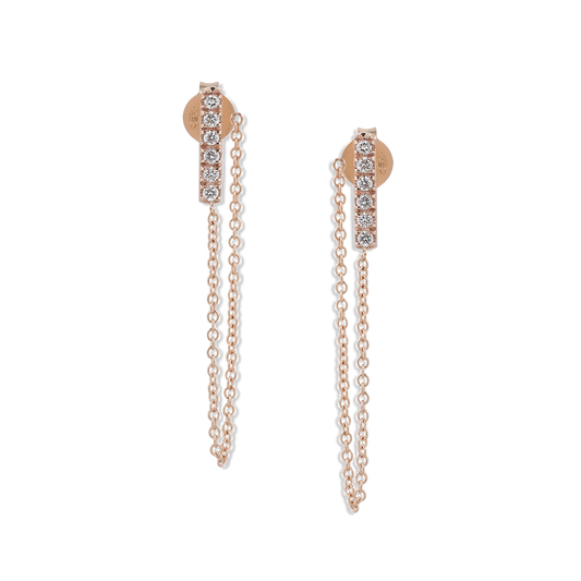 Fall row diamonds earrings