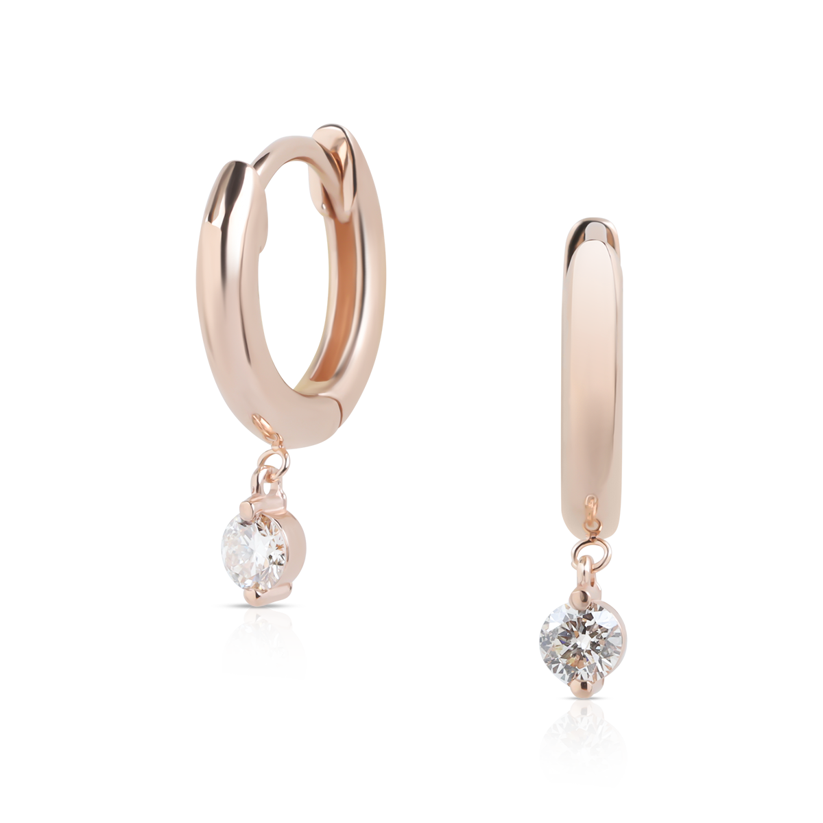 round hoop diamonds earrings