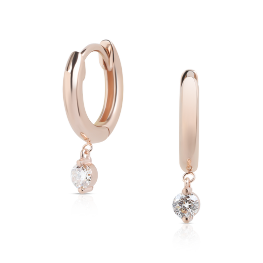 round hoop diamonds earrings