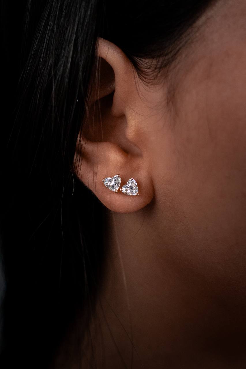 Heart diamonds earrings