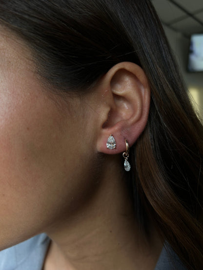 Drop 2 carat earrings