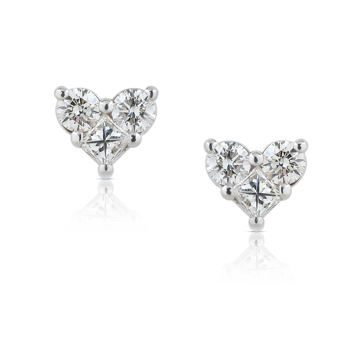 heart diamonds earrings