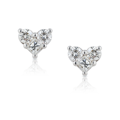 heart diamonds earrings